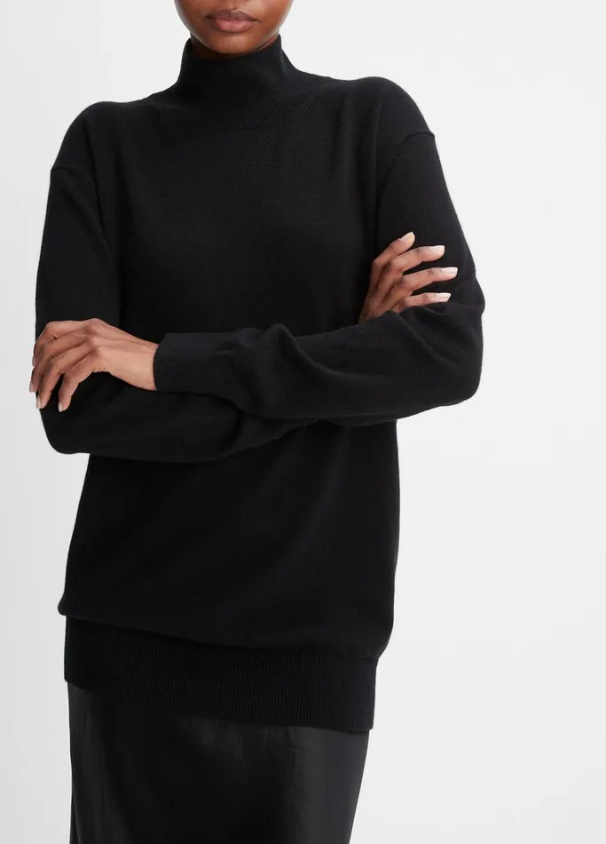 Vince Sweaters Women Cashmere Weekend Turtleneck Sweater Black