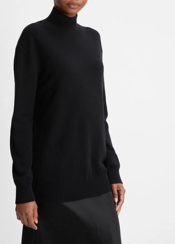 Vince Sweaters Women Cashmere Weekend Turtleneck Sweater Black