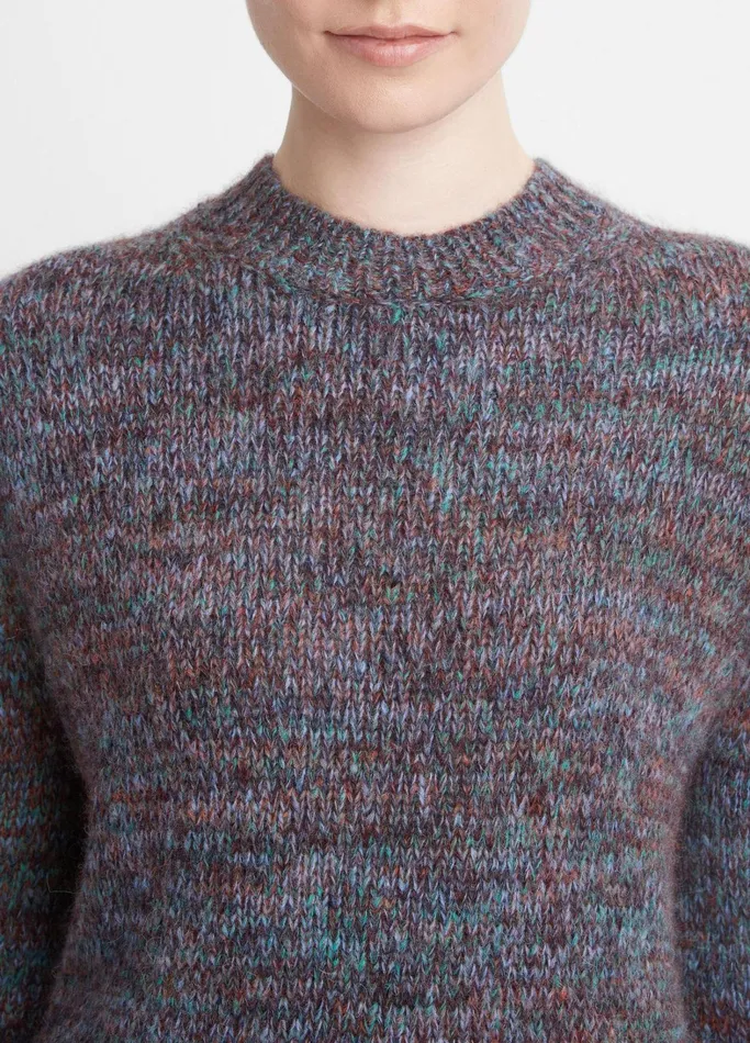 Vince Sweaters Women Marled Crew Neck Sweater Rustteal Stone Combo