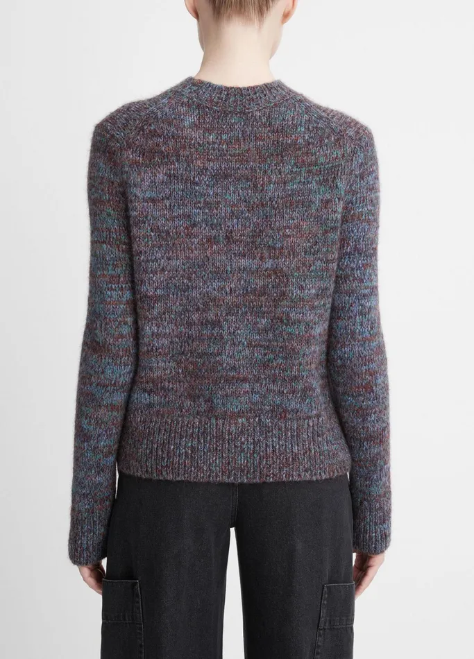 Vince Sweaters Women Marled Crew Neck Sweater Rustteal Stone Combo
