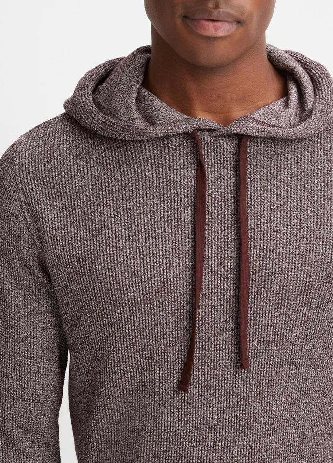 Vince Sweatshirts and Hoodies Men Moulin Pima Cotton Thermal Popover Hoodie Pinot Vinooff White