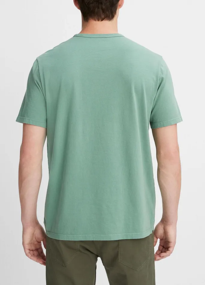 Vince TShirts and Polos Men Garment Dye ShortSleeve Crew Neck TShirt Washed Mineral Green