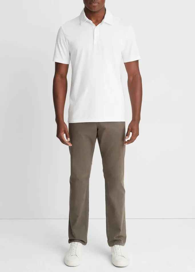 Vince TShirts and Polos Men Garment Dye ShortSleeve Polo Shirt Optic White