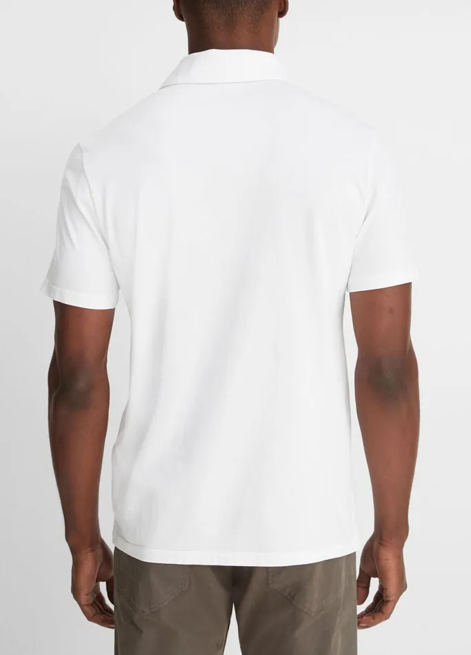 Vince TShirts and Polos Men Garment Dye ShortSleeve Polo Shirt Optic White