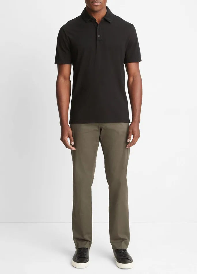 Vince TShirts and Polos Men Garment Dye ShortSleeve Polo Shirt True Black