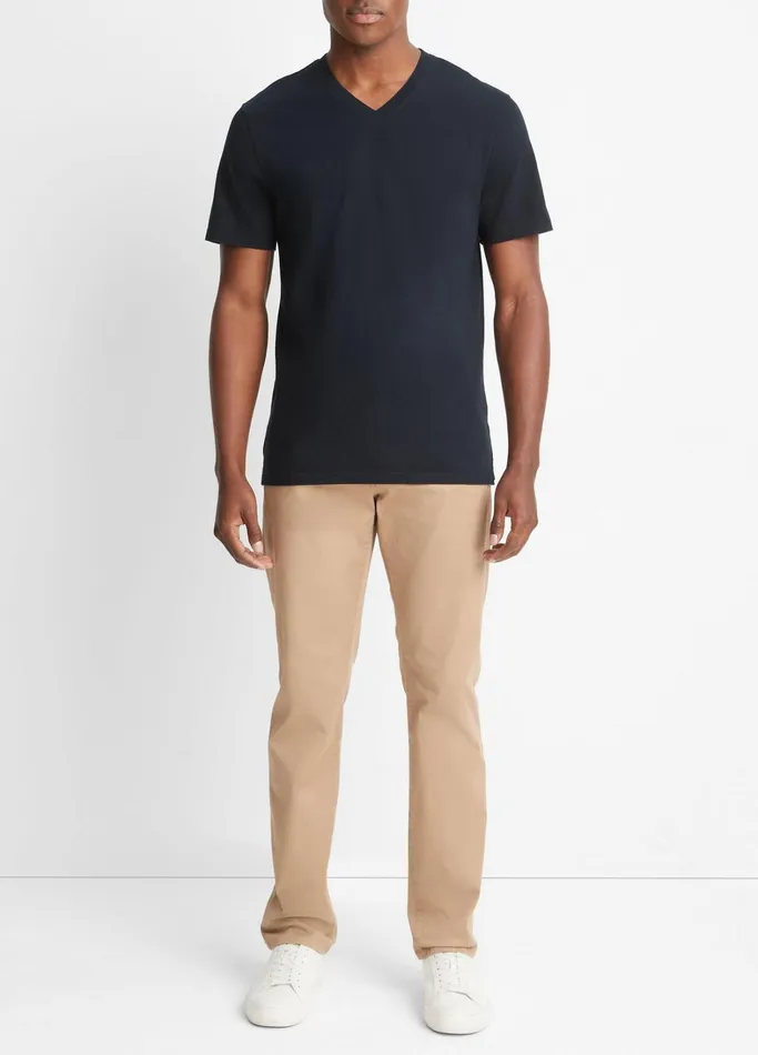 Vince TShirts and Polos Men Garment Dye Short Sleeve VNeck TShirt Washed Coastal
