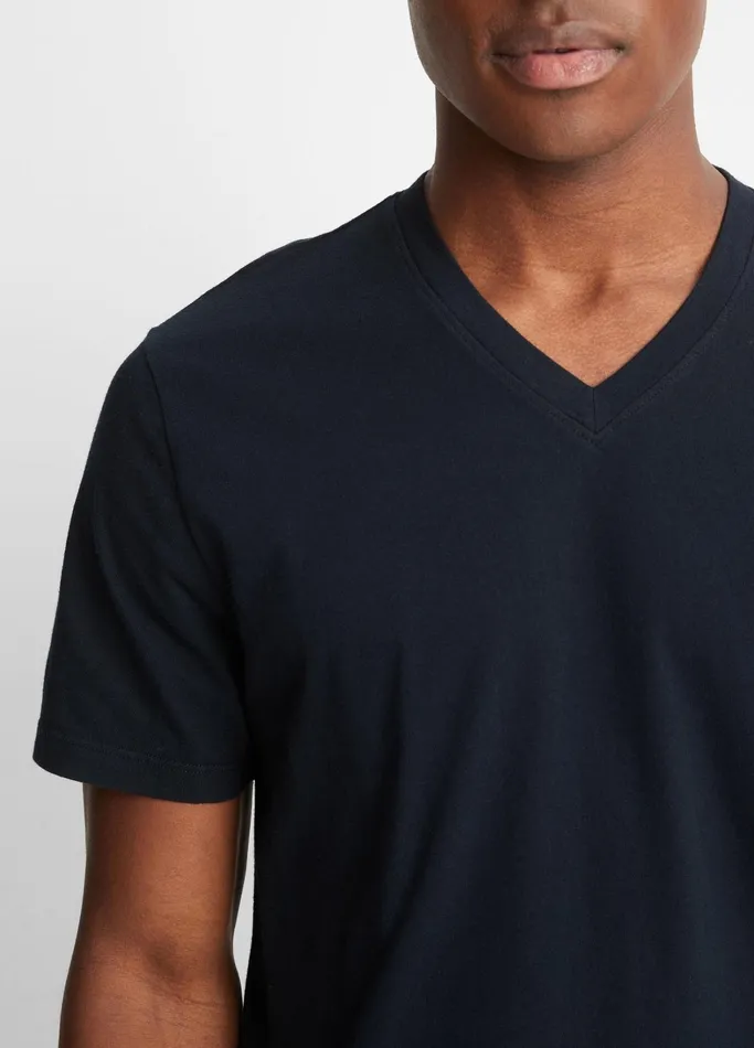 Vince TShirts and Polos Men Garment Dye Short Sleeve VNeck TShirt Washed Coastal
