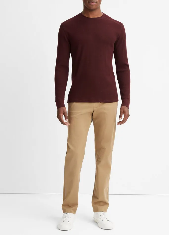 Vince TShirts and Polos Men Thermal LongSleeve Crew Neck TShirt Pinot Vino