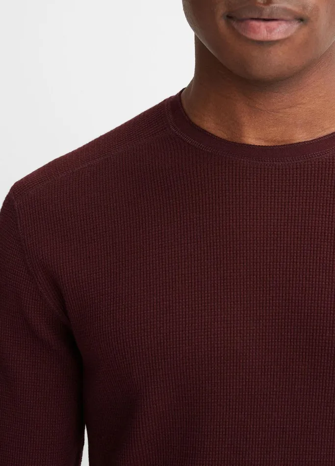 Vince TShirts and Polos Men Thermal LongSleeve Crew Neck TShirt Pinot Vino
