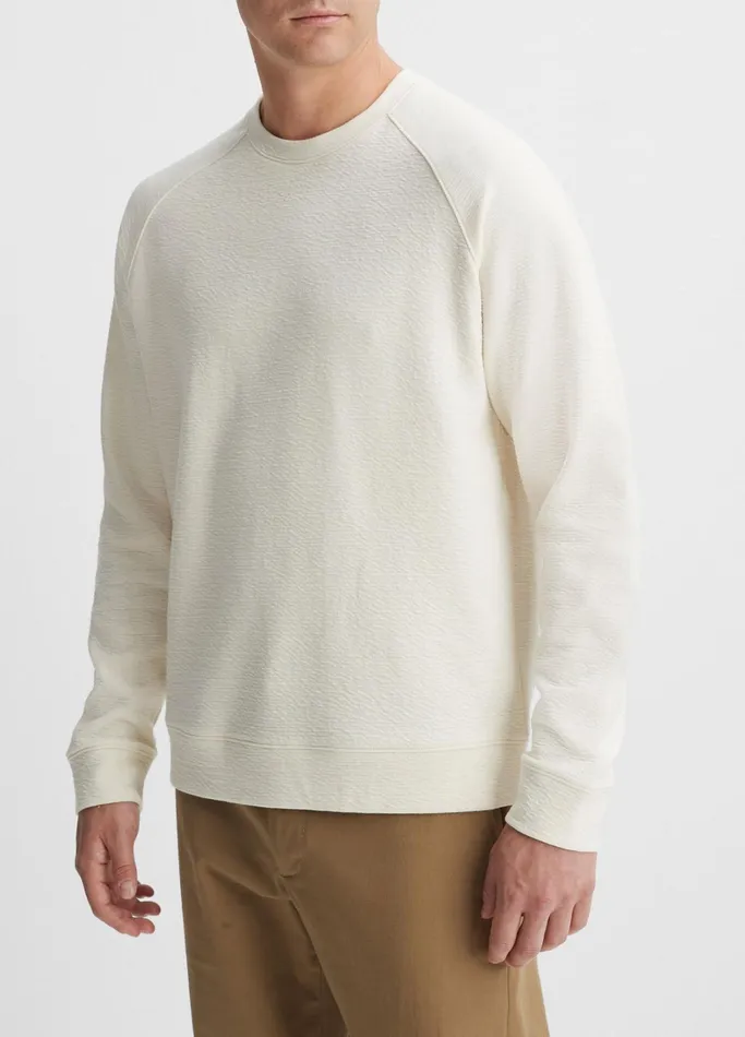 Vince TShirts and Polos Men Twist Raglan Crew Neck Pullover Bone