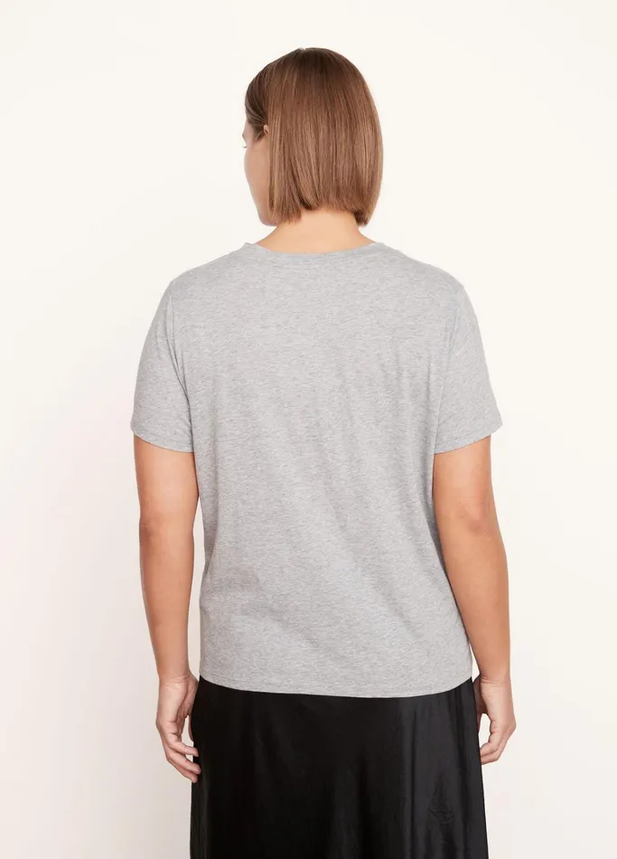 Vince TShirts Women Essential Pima Cotton VNeck TShirt Heather Grey