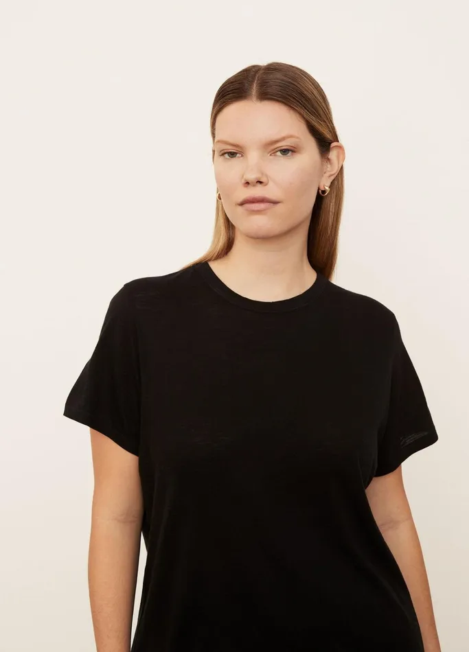 Vince TShirts Women Short Sleeve Relaxed TShirt Black