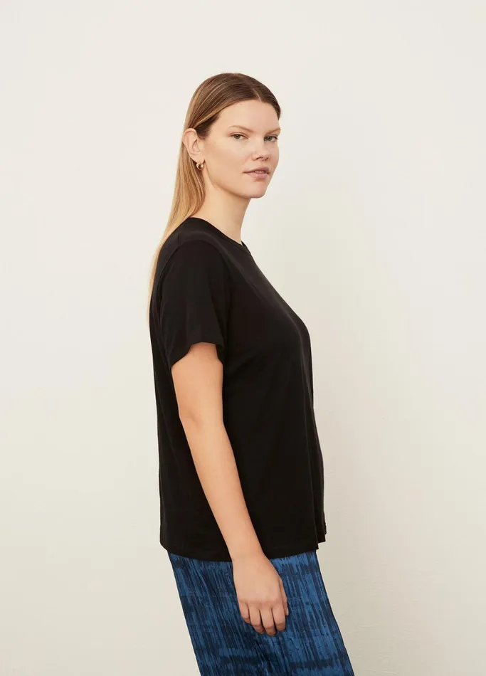 Vince TShirts Women Short Sleeve Relaxed TShirt Black