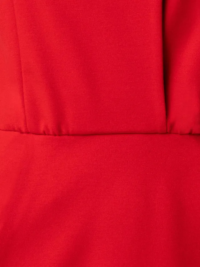 Viscose Wool Jersey Dress With Horsehair Belt Red Women Akris Dresses