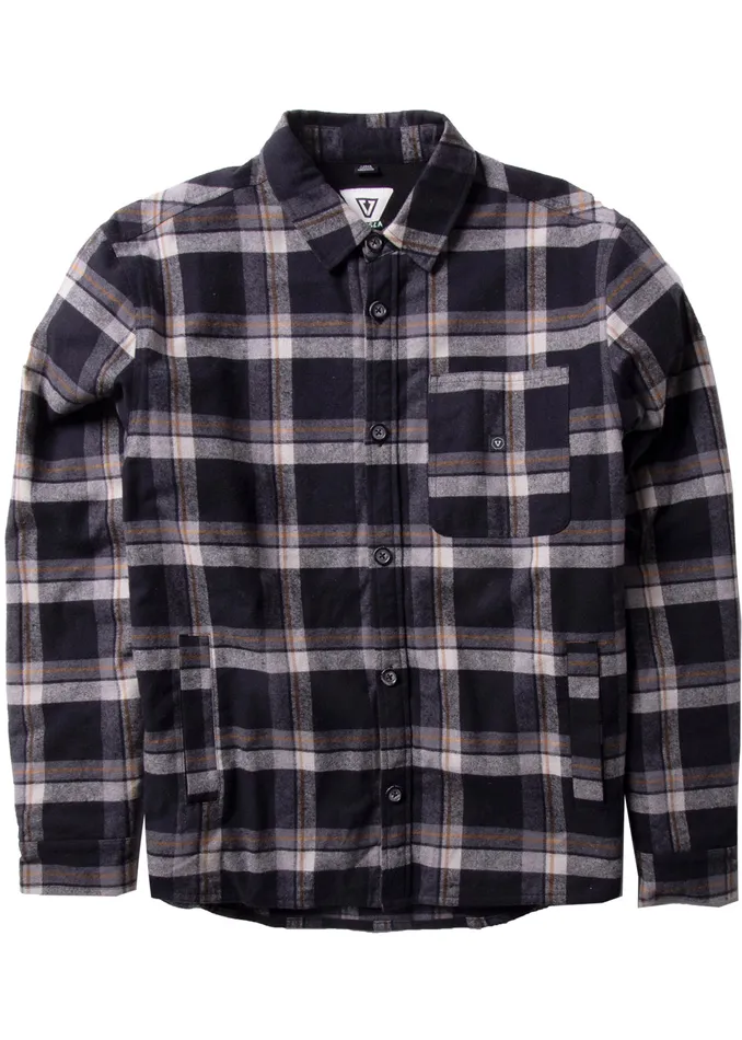 Vissla Chacahua Overshirt Black Men Shirts and Flannels