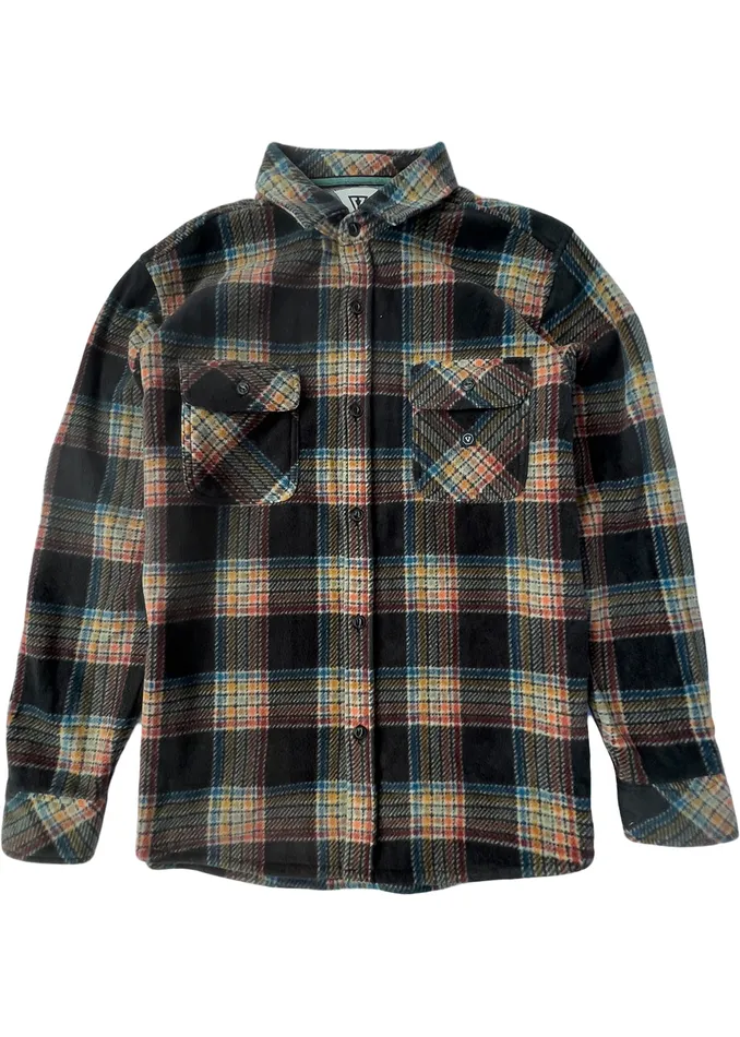 Vissla EcoZy Ls Polar Flannel Black Men Shirts and Flannels