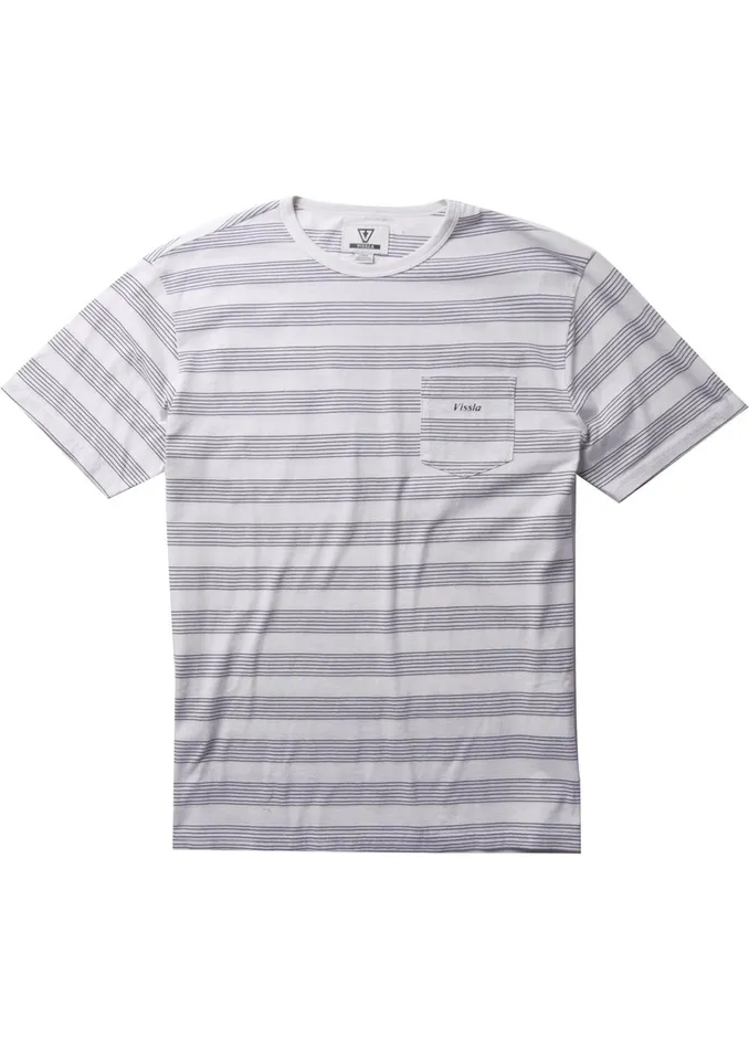 Vissla Low Line Ss Pkt Tee Vintage White Men Knit Tees