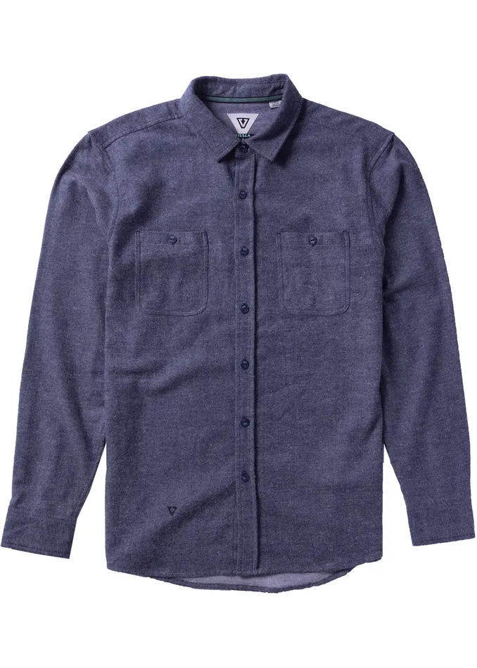Vissla Shaver Ls Flannel Dark Naval Men Shirts and Flannels