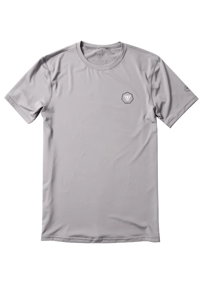 Wetsuit Tops and Lycra Easy Seas Eco Short Sleeve Lycra Rash Guard GREY 8211 Vissla Men
