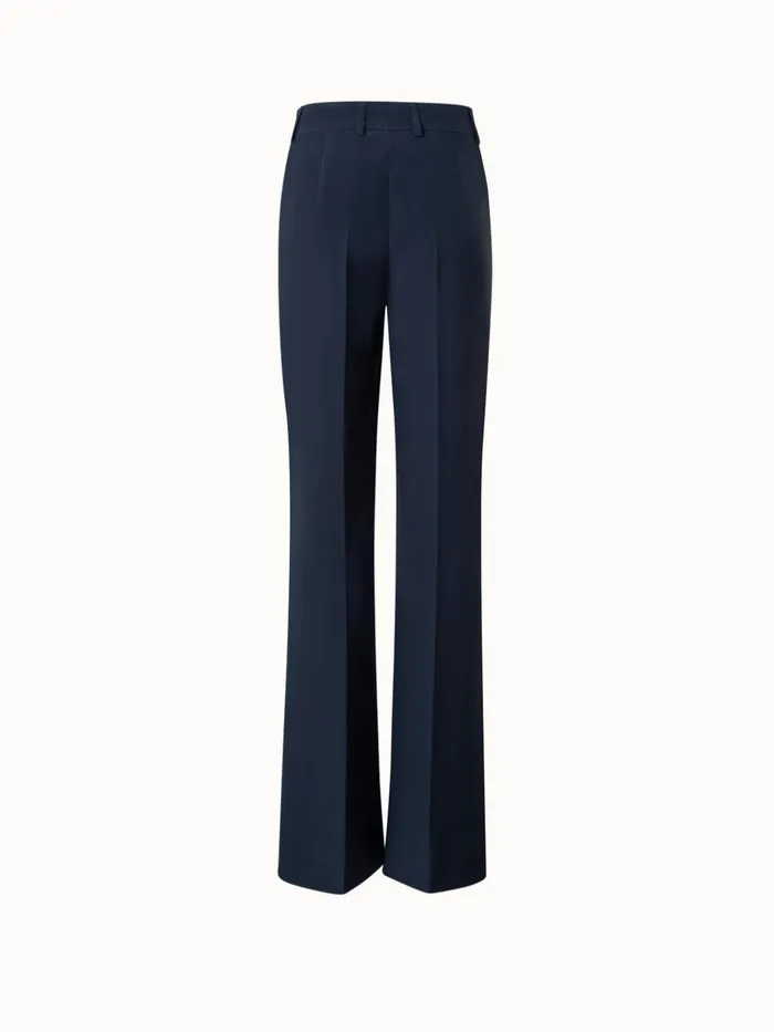 Wide Straight Leg Pants With Swarovski Stars Navy Women Akris Pants