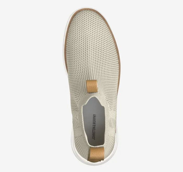 Women8217s Shoes Johnston and Murphy Women Emery Knit Chelsea Boot Taupe Knit