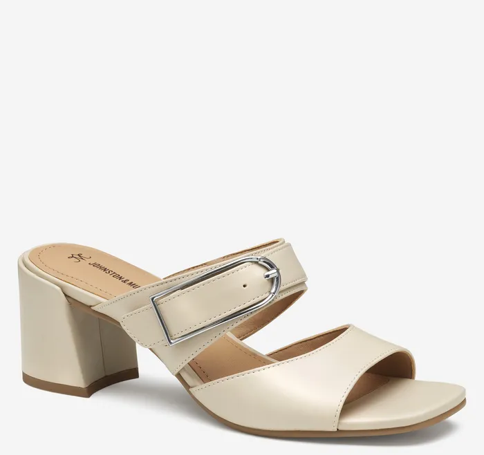 Women8217s Shoes Johnston and Murphy Women Everly Buckle Slide Bone Calfskin