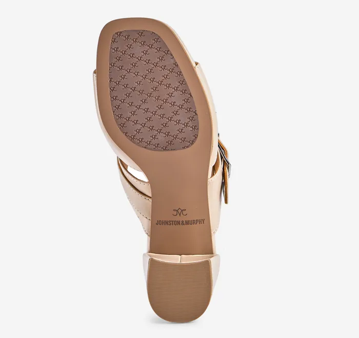 Women8217s Shoes Johnston and Murphy Women Everly Buckle Slide Bone Calfskin