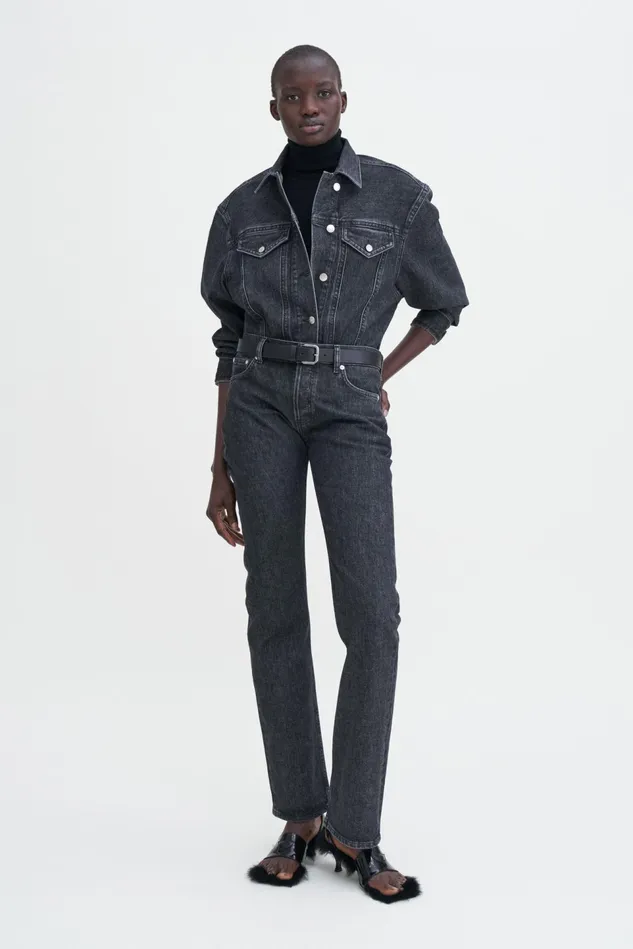 Women 93 Straight Jeans Black Stonewash Filippa K Jeans