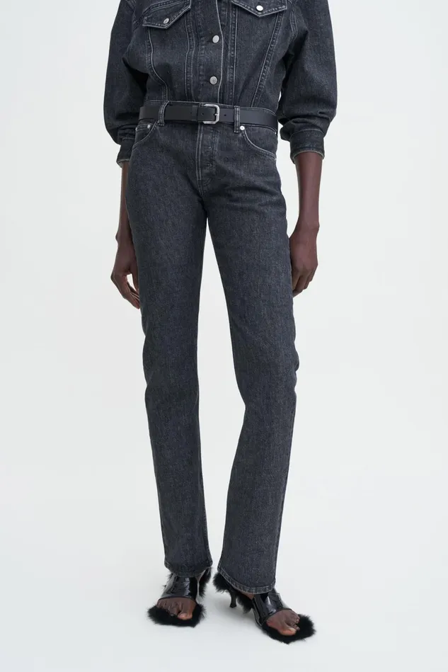 Women 93 Straight Jeans Black Stonewash Filippa K Jeans