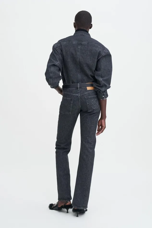 Women 93 Straight Jeans Black Stonewash Filippa K Jeans