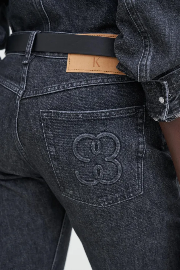 Women 93 Straight Jeans Black Stonewash Filippa K Jeans