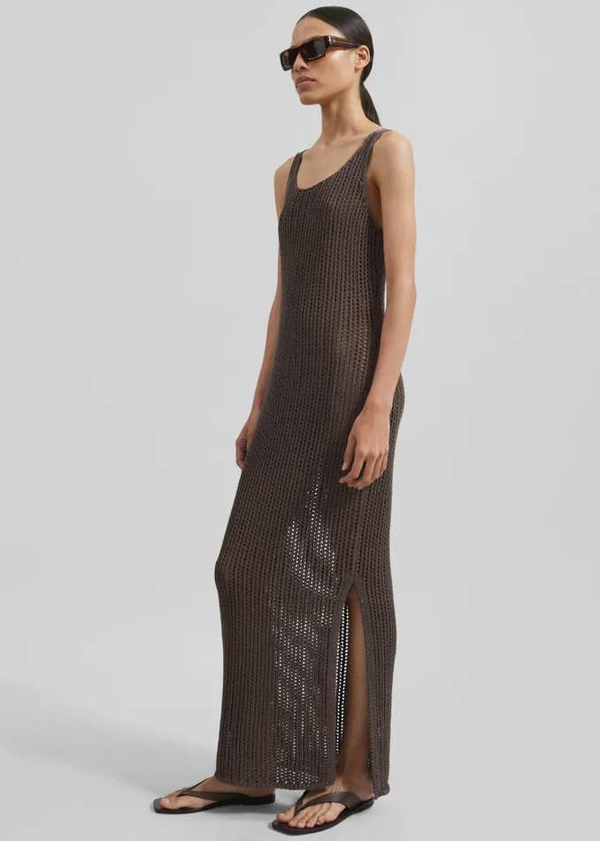 Women Adrienna Crochet Maxi Dress 8211 Brown The Frankie Shop Dresses