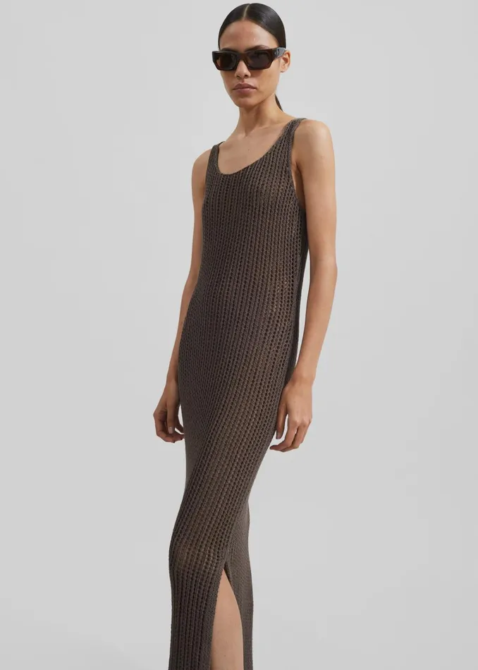 Women Adrienna Crochet Maxi Dress 8211 Brown The Frankie Shop Dresses
