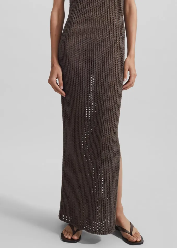 Women Adrienna Crochet Maxi Dress 8211 Brown The Frankie Shop Dresses