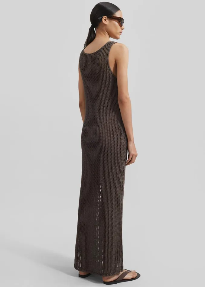 Women Adrienna Crochet Maxi Dress 8211 Brown The Frankie Shop Dresses