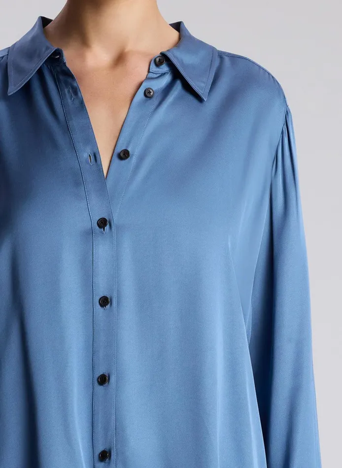 Women Aiden Satin Top Steel Blue ALC Tops