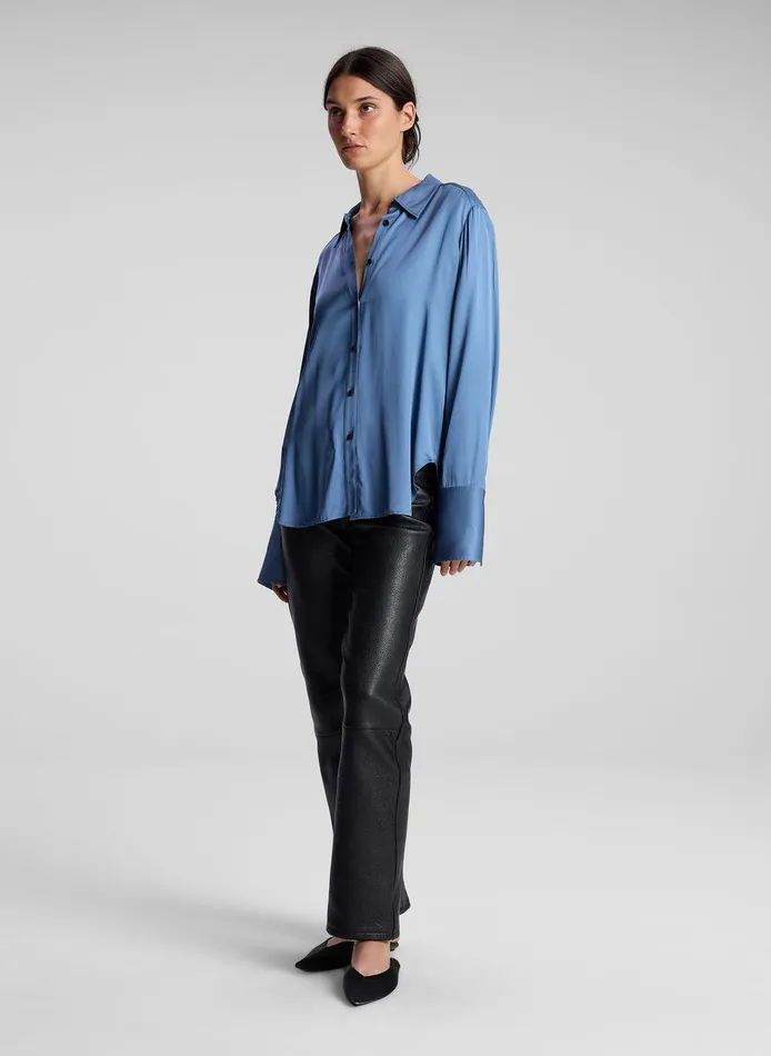 Women Aiden Satin Top Steel Blue ALC Tops