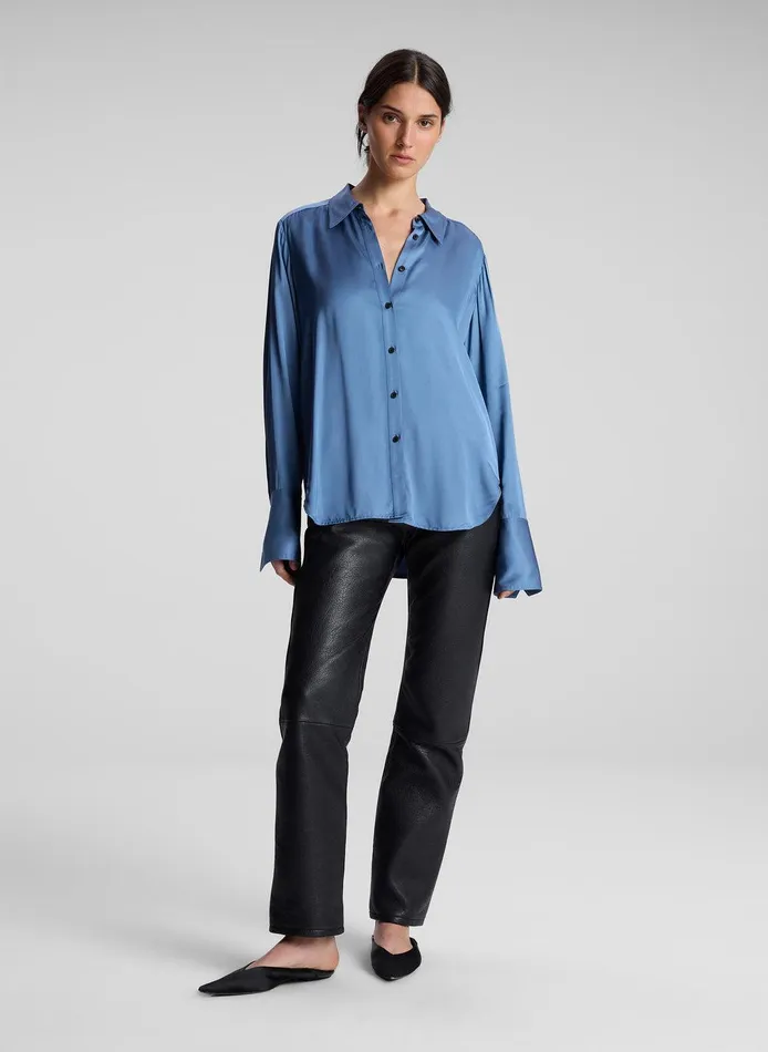 Women Aiden Satin Top Steel Blue ALC Tops
