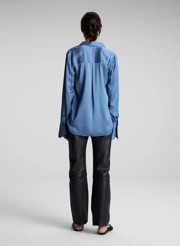 Women Aiden Satin Top Steel Blue ALC Tops