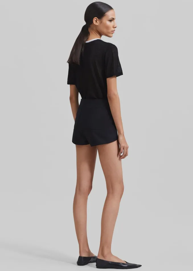 Women Aimee Sheer Cropped TShirt 8211 Black The Frankie Shop Tops