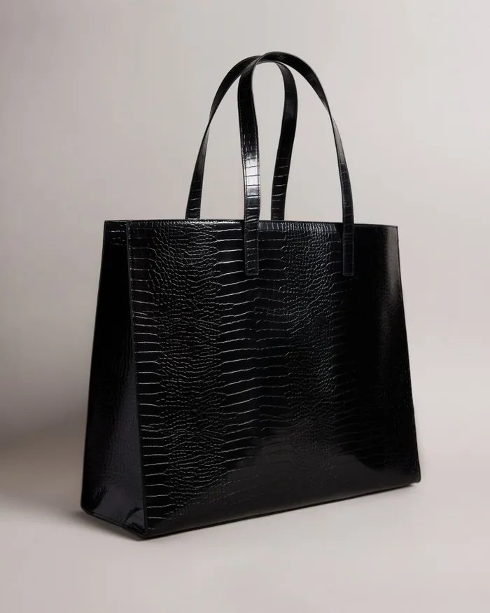 Women ALLICON 8211 Mock Croc Icon Tote Bag Black Ted Baker Tote Bags Women ALLICON 8211 Mock Croc Icon Tote Bag Black Ted Baker Tote Bags