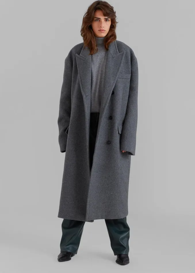 Women Anya Oversized Coat 8211 Charcoal The Frankie Shop Outerwear