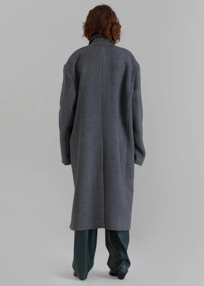 Women Anya Oversized Coat 8211 Charcoal The Frankie Shop Outerwear