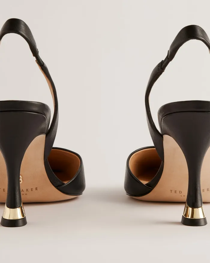 Women ARIII 8211 Slingback Leather Court Heels Black Ted Baker Heels