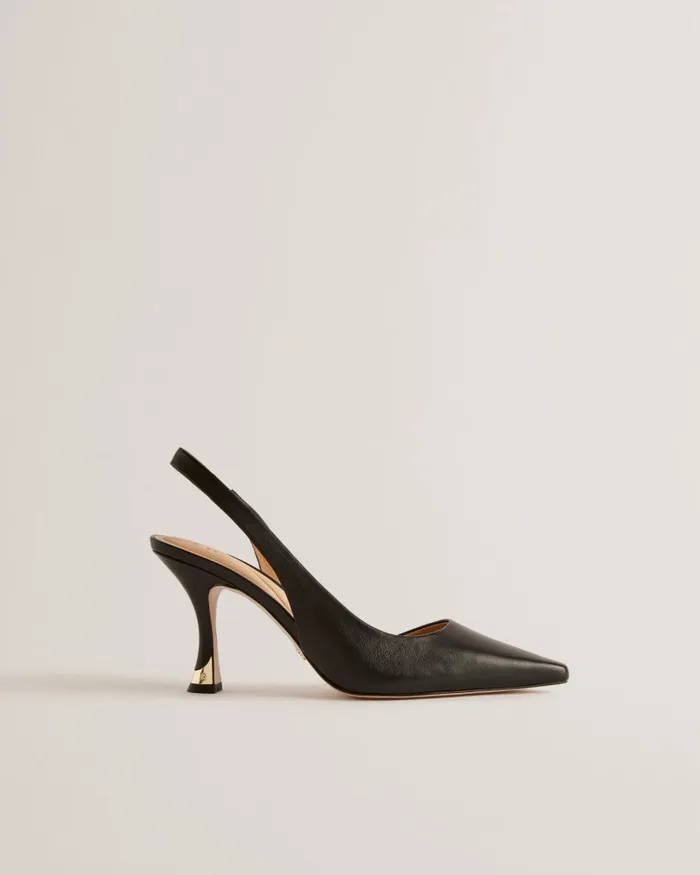 Women ARIII 8211 Slingback Leather Court Heels Black Ted Baker Heels