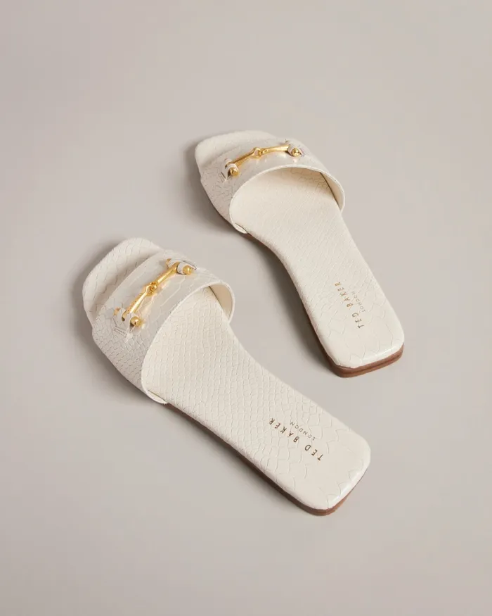 Women ASHINU 8211 Leather Equestrian Sandals Ivory Ted Baker Trainers