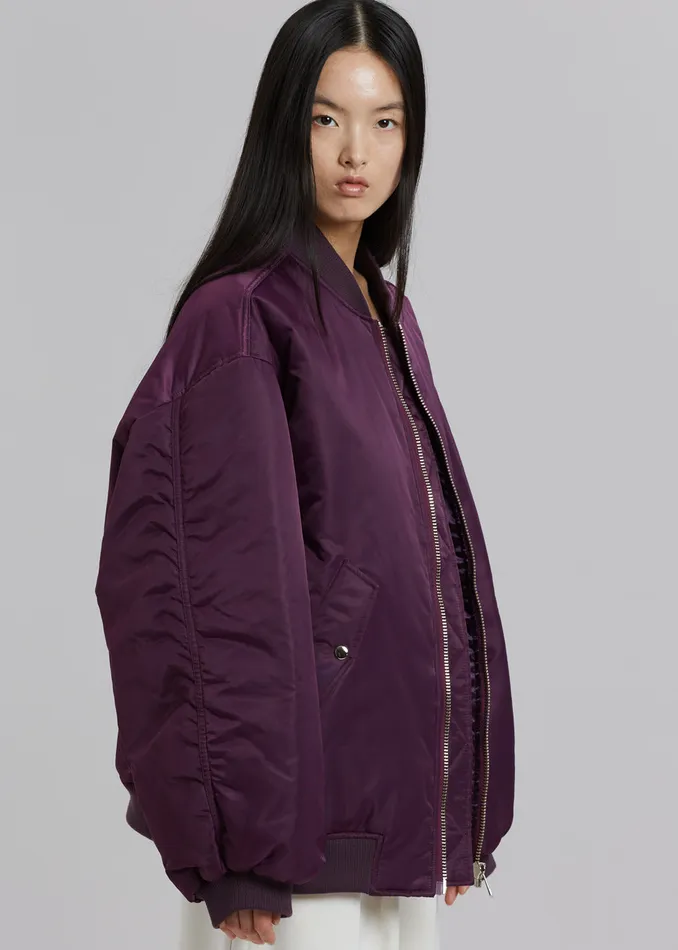 Women Astra Bomber Jacket 8211 Royal Purple The Frankie Shop Outerwear