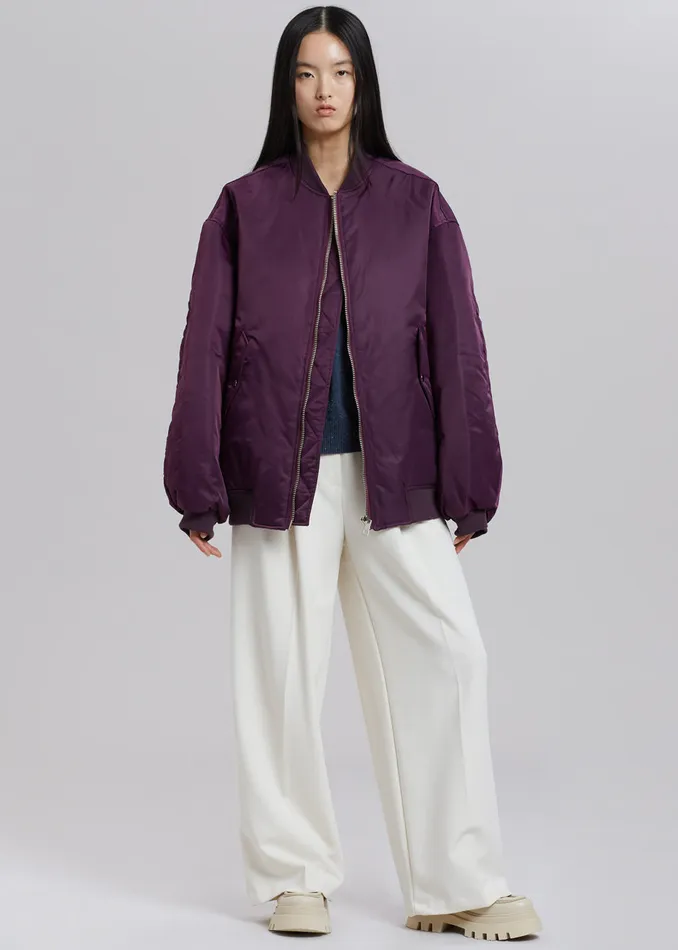 Women Astra Bomber Jacket 8211 Royal Purple The Frankie Shop Outerwear