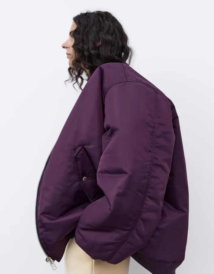 Women Astra Bomber Jacket 8211 Royal Purple The Frankie Shop Outerwear