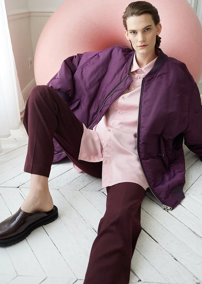 Women Astra Bomber Jacket 8211 Royal Purple The Frankie Shop Outerwear